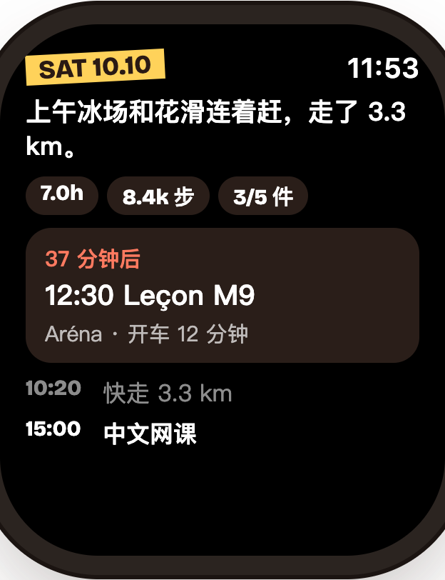 Apple Watch today view
